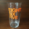 865 Text Pint Glass  glassware - Nothing Too Fancy