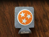 Orange Tri-Star on Heather Gray Drink Holder  Collapsible Koozie - Nothing Too Fancy