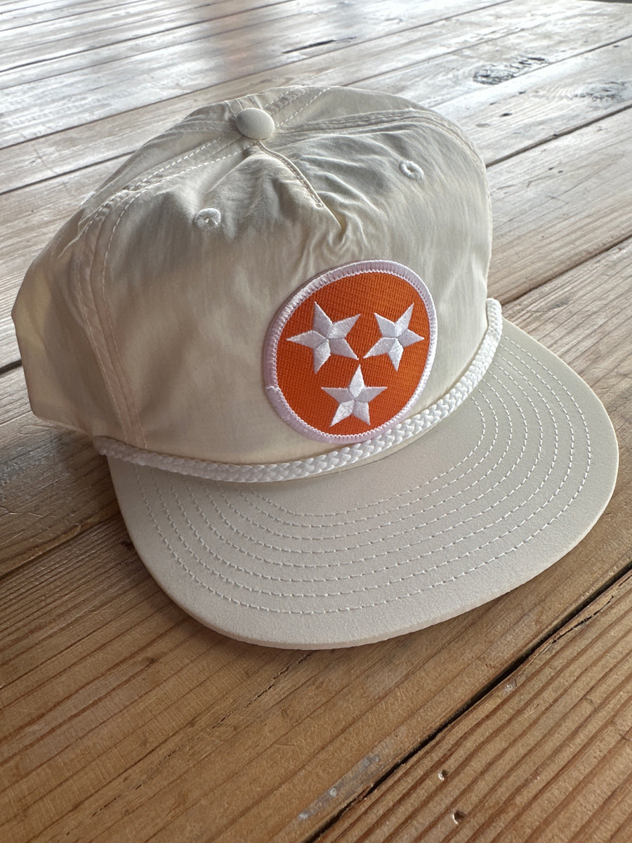 Orange & White Tri-Star Surf Cap