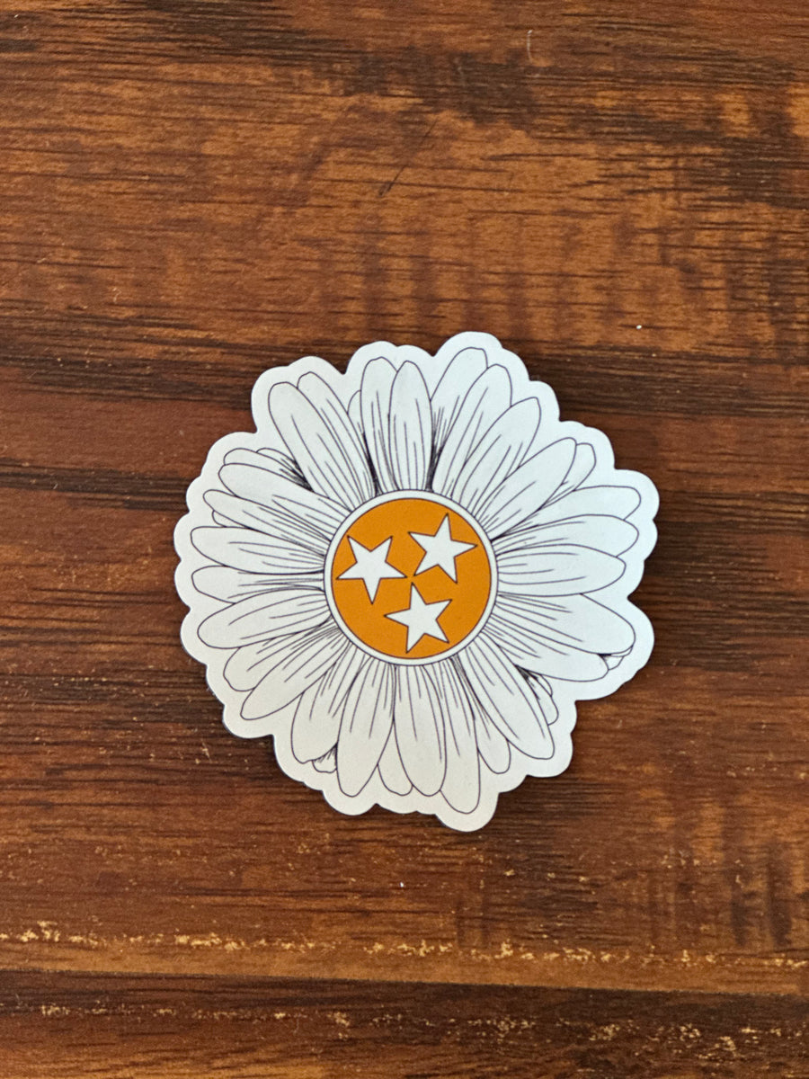 Orange & White Tri-Star Flower Magnet