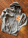 Orange Tri-Star on Grey Fleece Zip Hoodie