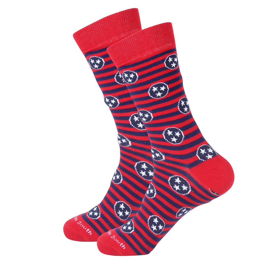 Socks - Red TN Flag Stripe - Nothing Too Fancy