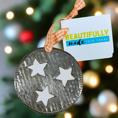 Metal Tri-Star Ornament - Handmade In Haiti