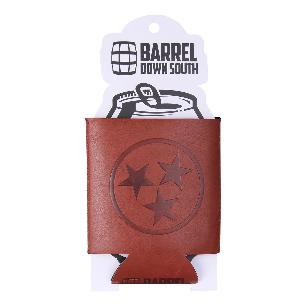Tri-Star Faux Leather Koozie