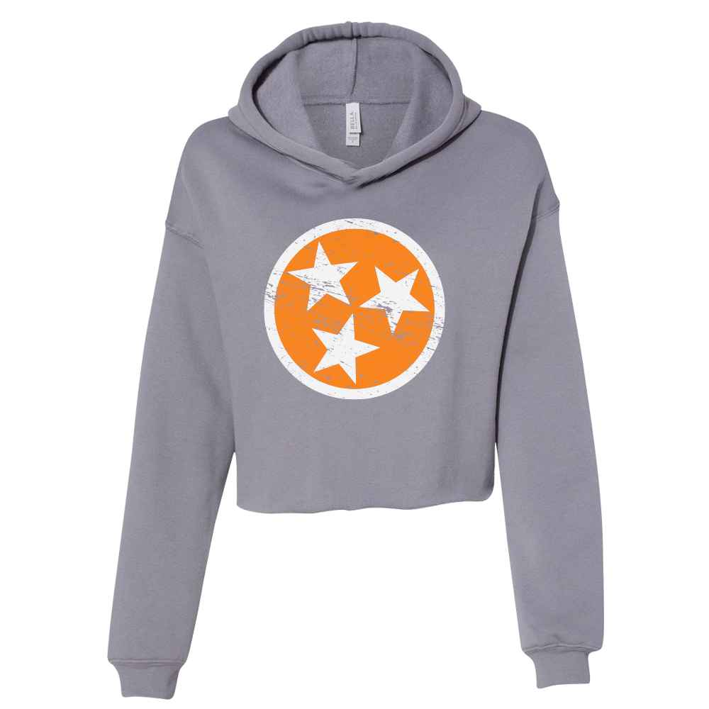 Ladies Tri-Star Cropped Fleece Hoodie