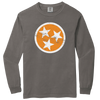 Long Sleeve Orange Tri-Star on Gray