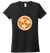 Ladies V-Neck Orange Flag on Black