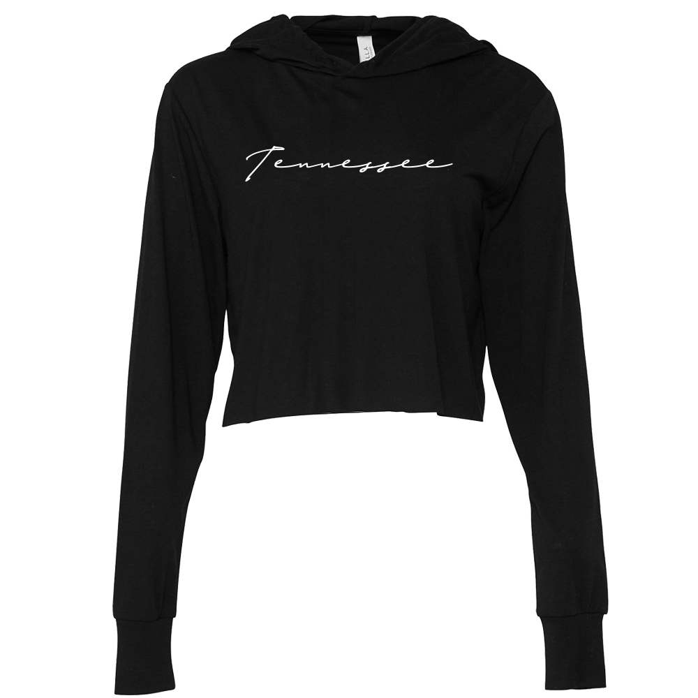 Long sleeve crop top hoodie sale