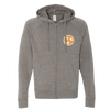 Orange Tri-Star on Grey Fleece Zip Hoodie