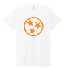 Orange Tri-Star on White