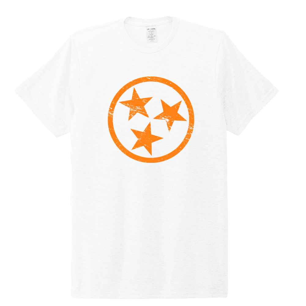 Orange Tri-Star on White - SALE!