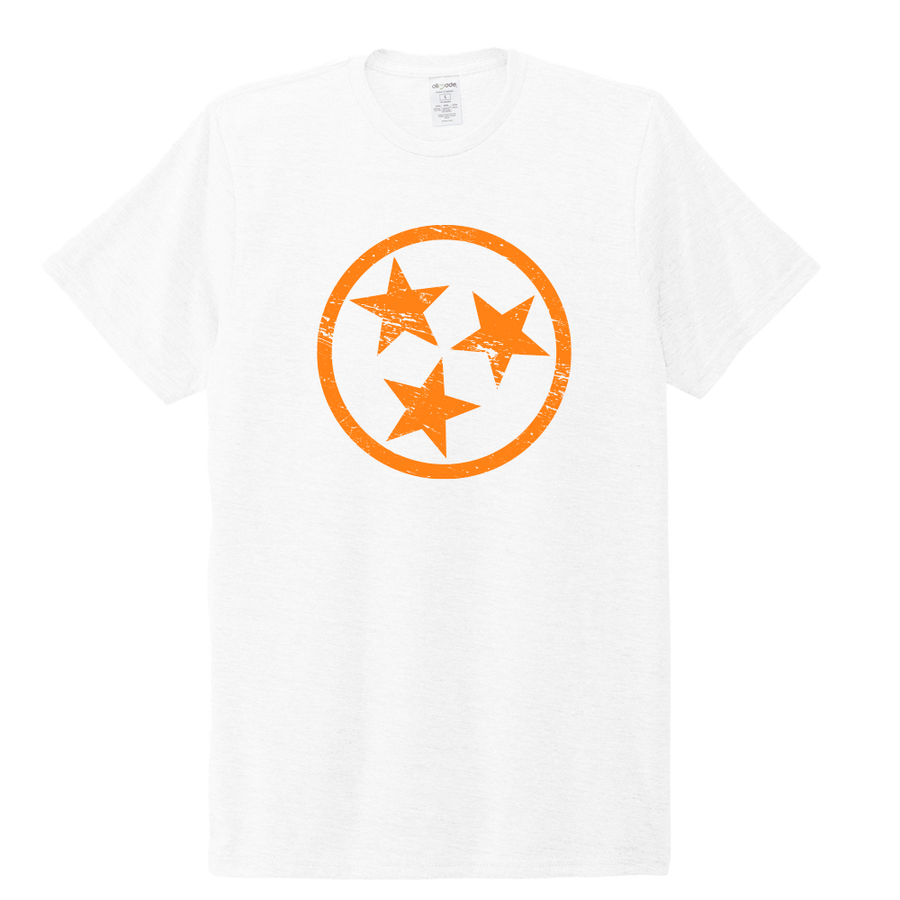 Orange Tri-Star on White - SALE!