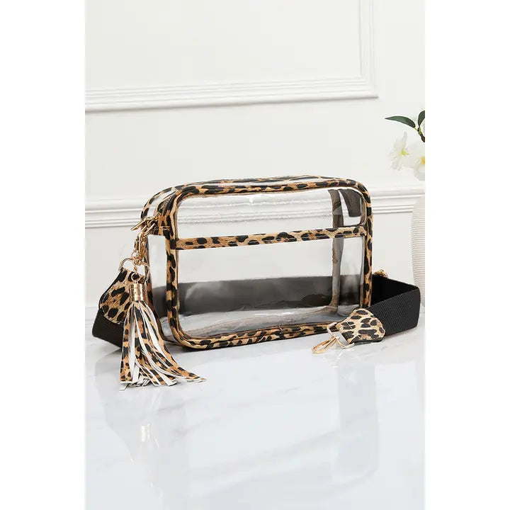 Clear Cross Body Bag - Leopard