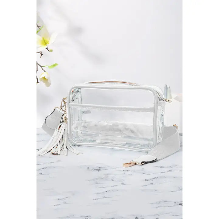 Clear Cross Body Bag - White