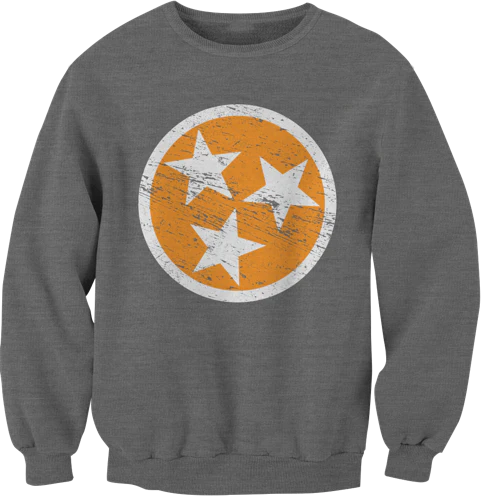 Grey Tri-Star Crew Neck Sweatshirt