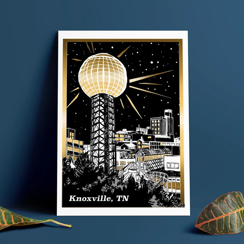 Art Deco Sunsphere Gold Foil Print