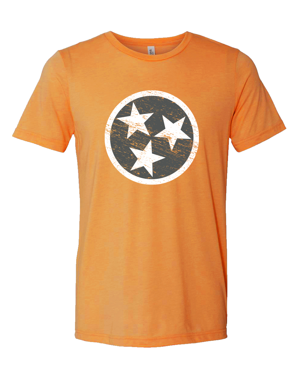 Tennessee Volunteers Football T-Shirt - Team Color Orange, State Flag Graphic, Heather Grey, 4XL