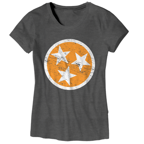 Ladies TN Flag - Black w/ Orange  T-Shirt - Nothing Too Fancy