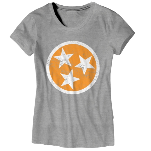 Ladies TN Flag - Gray w/ Orange  T-Shirt - Nothing Too Fancy