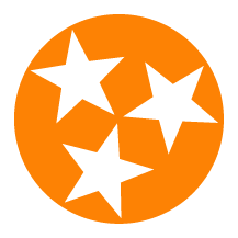 Orange Tri-Star Magnet