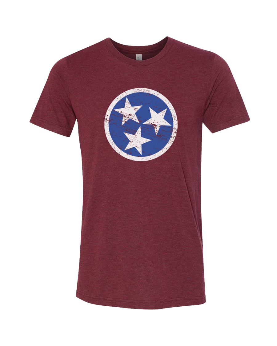 TN Flag - Blue on Vino  T-Shirt - Nothing Too Fancy