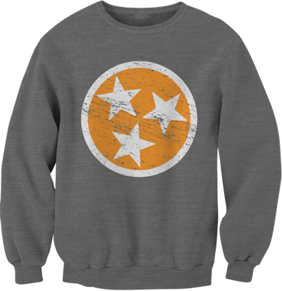 Gray TN Flag Crew Neck Sweatshirt  Crew Neck Sweatshirt - Nothing Too Fancy