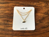 Tiny TN Charm Necklace with Heart - Gold