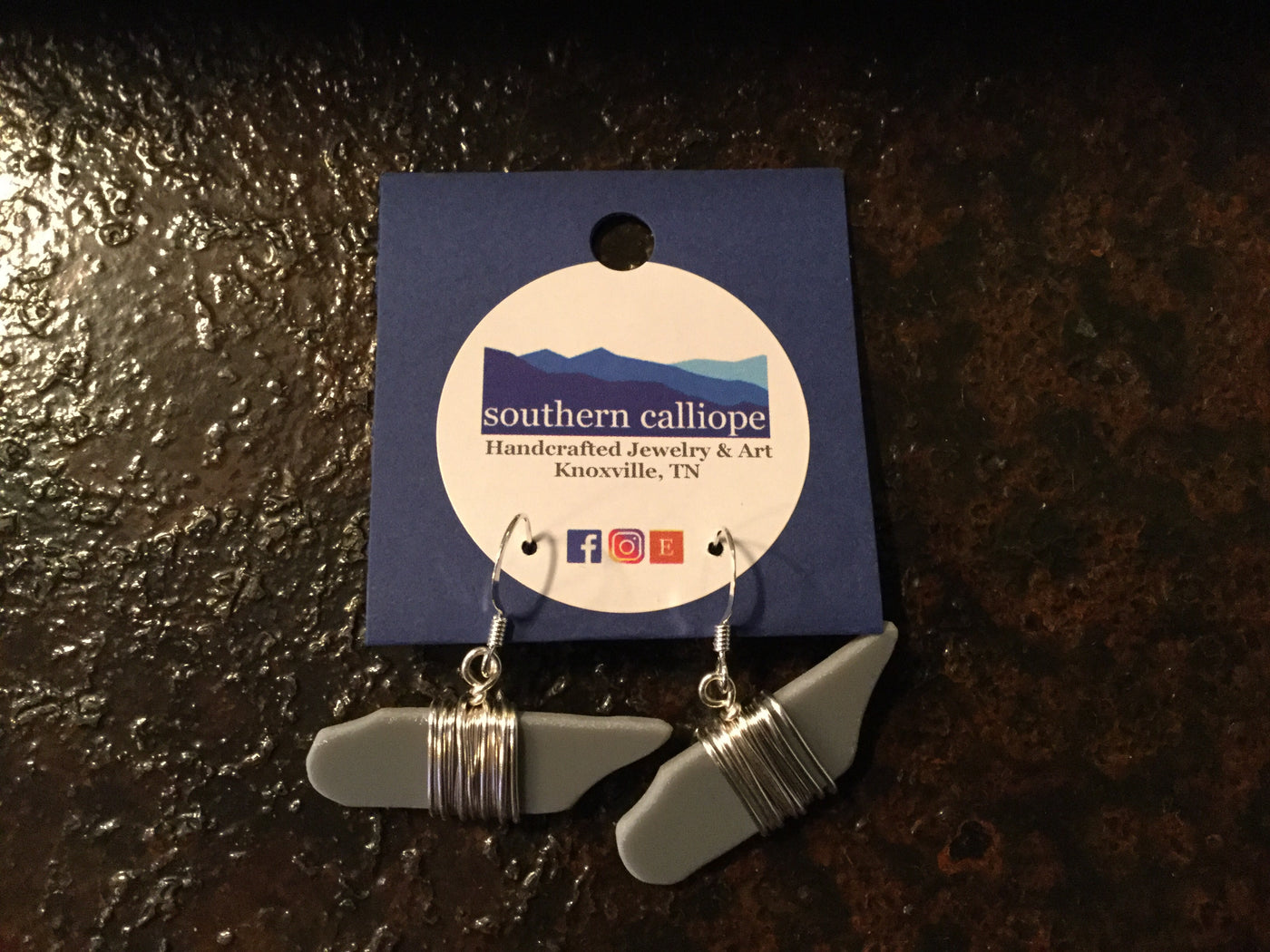 Gray Glass TN Earrings