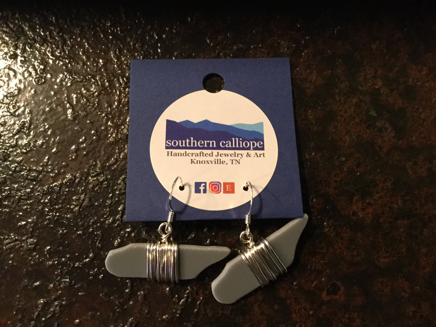 Gray Glass TN Earrings  jewelry - Nothing Too Fancy