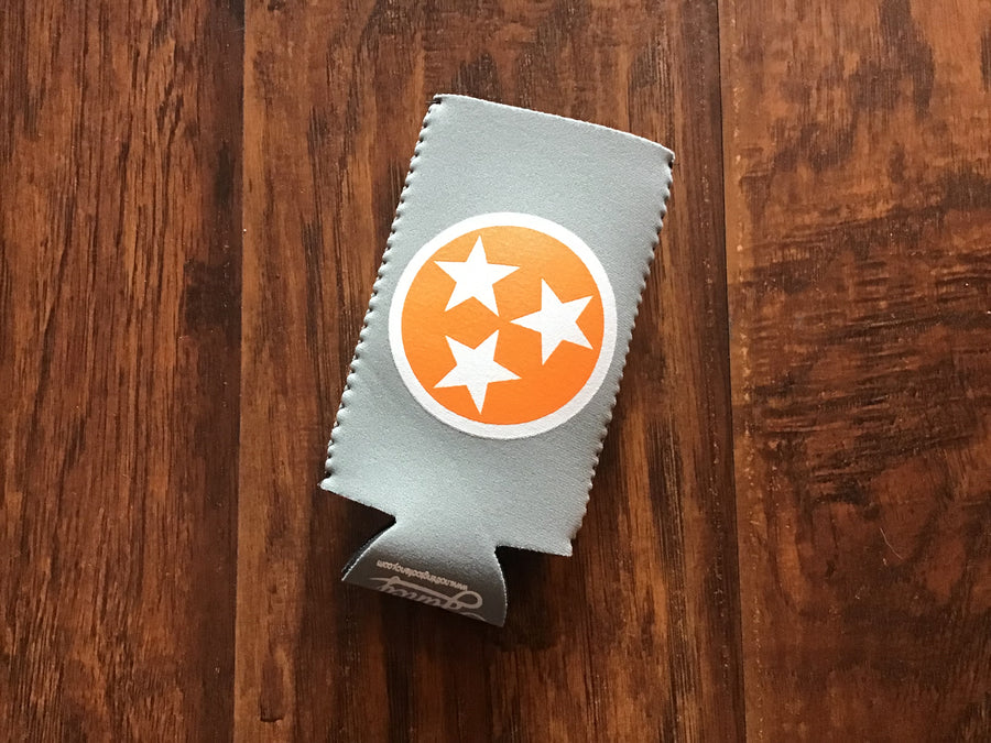 Orange & White Tri-Star Slim Can Drink Holder