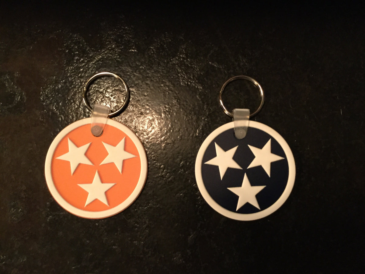 Rubber Tri-Star Keychain
