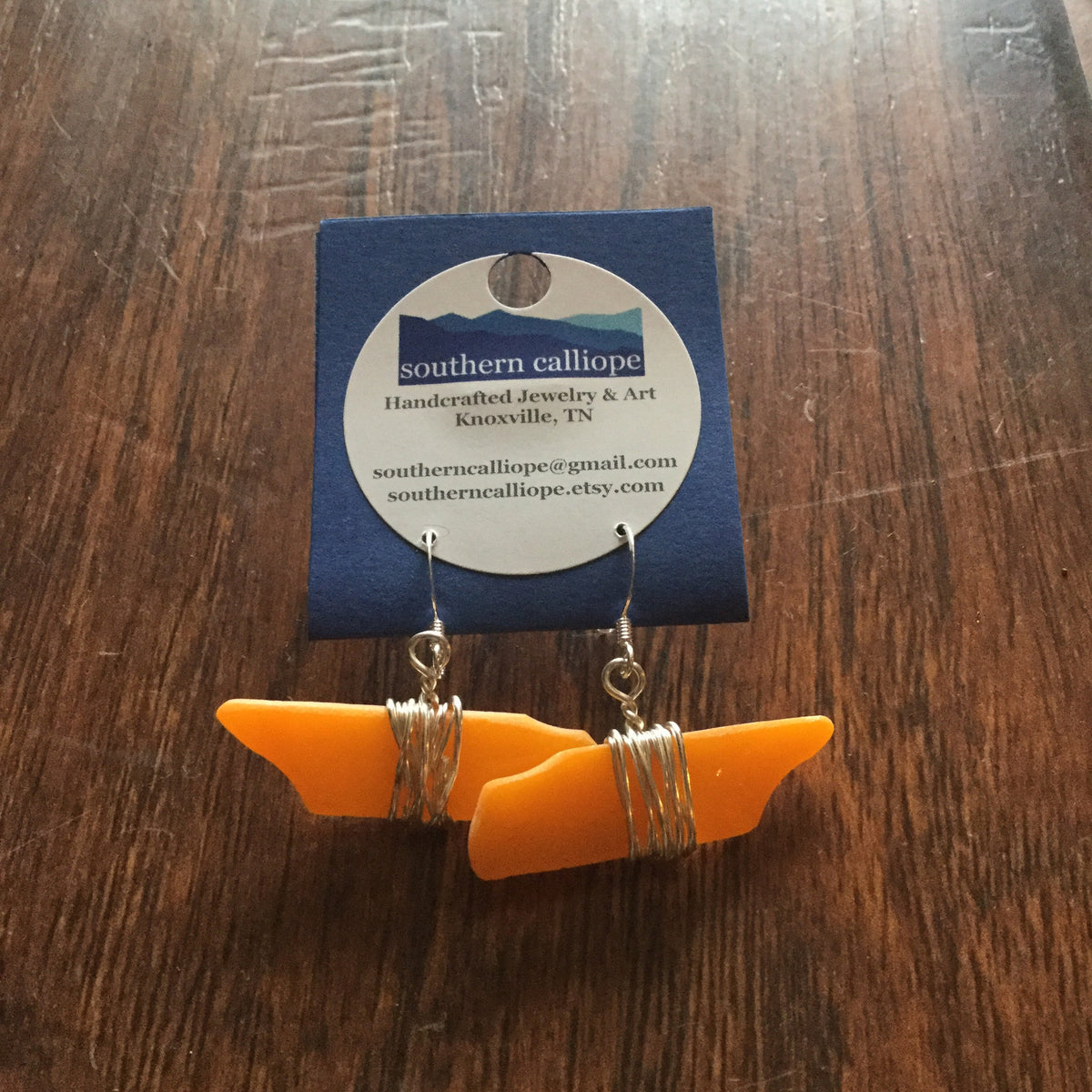 Orange Glass TN Earrings