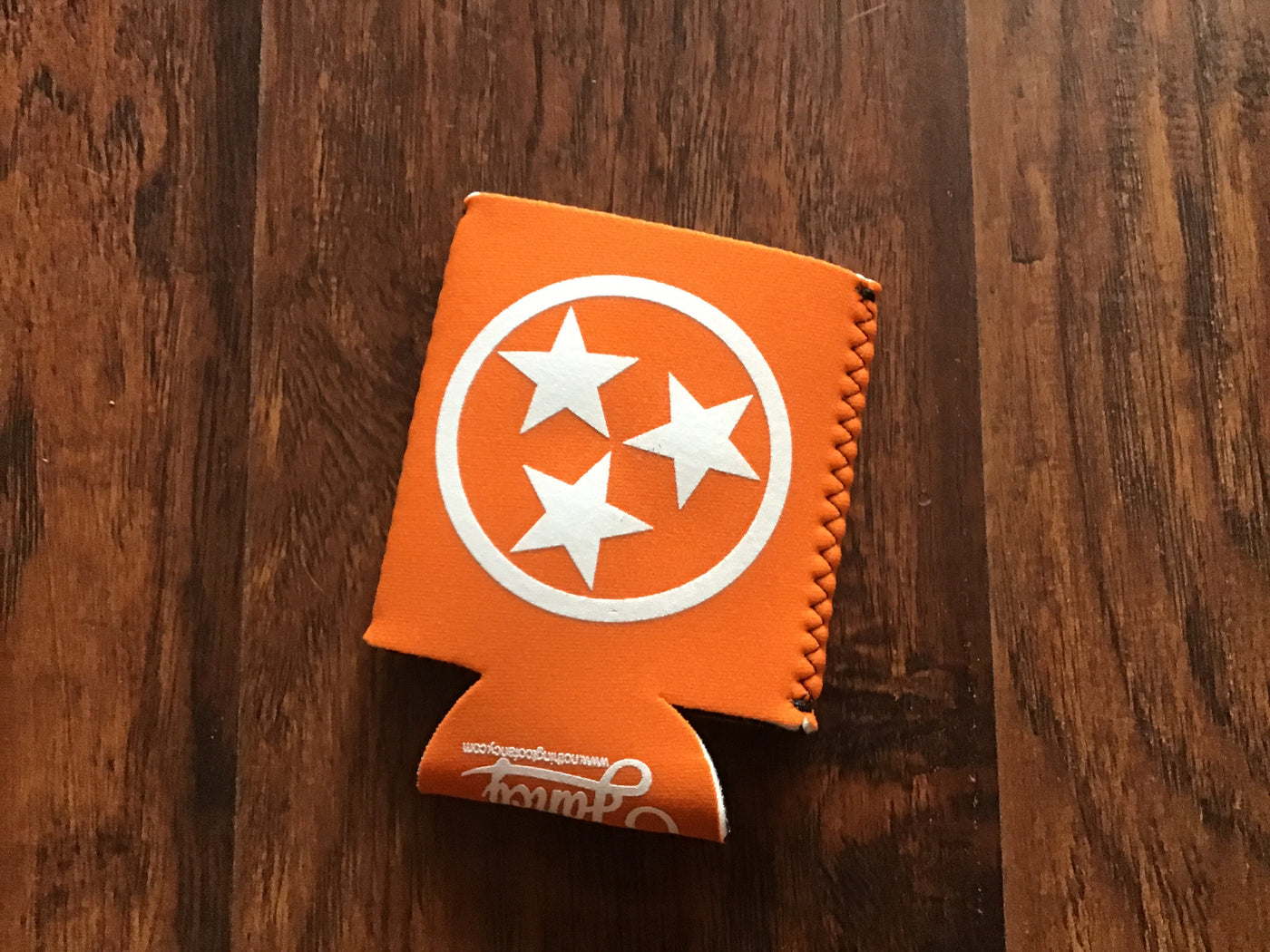 White Tri-Star on Orange Drink Holder