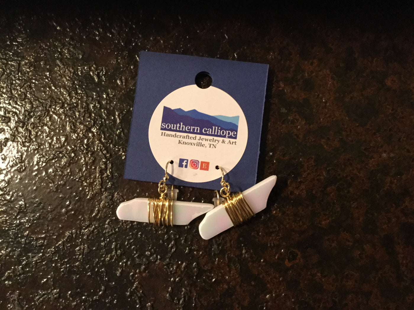 White Glass TN Earrings