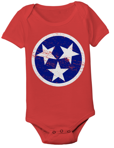 TN Flag Onesie - Red w/ Blue  Onesie - Nothing Too Fancy