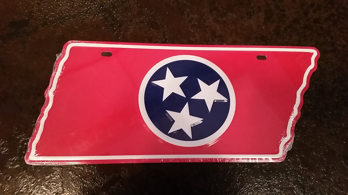Red TN Flag License Plate